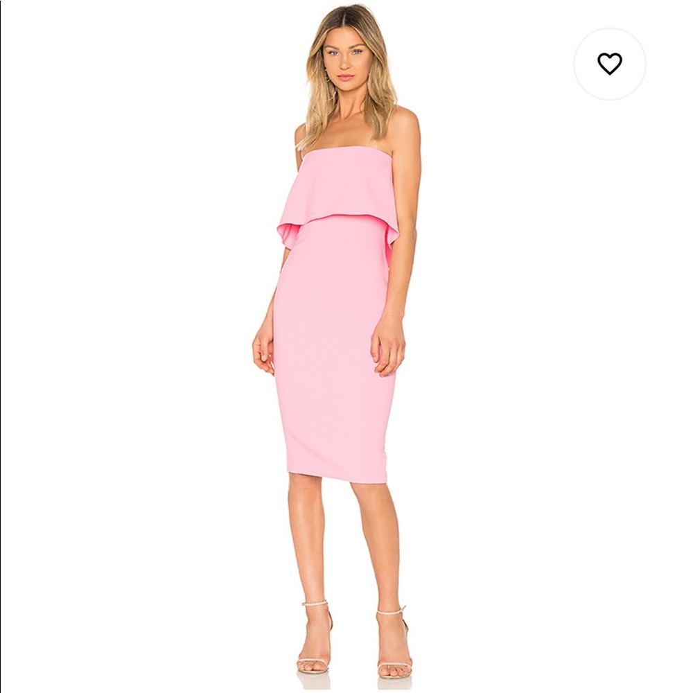 REVOLVE CLOTHING LIKELY PINK STRAPLESS MIDI size 8